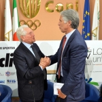 CONI: Malagò premia Boniperti, capitano della Nazionale che inaugurò l'Olimpico 60 anni fa....