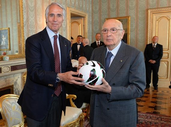 Il Presidente della Repubblica Napolitano riceve CONI, Lega Calcio, Roma e Lazio. "Finale di Tim Cup festa di passione sportiva". Malagò: "La città sia all'altezza della sua storia"