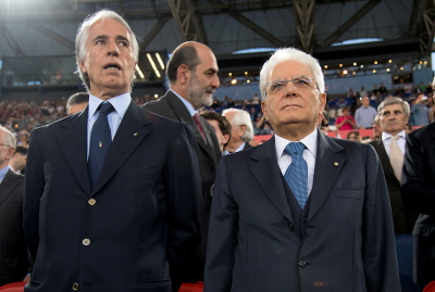 Il Presidente della Repubblica Mattarella all'Olimpico per la finale di TIM CUP Milan-Juve