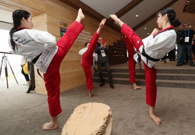 South and North Korea united by taekwondo in Casa Italia