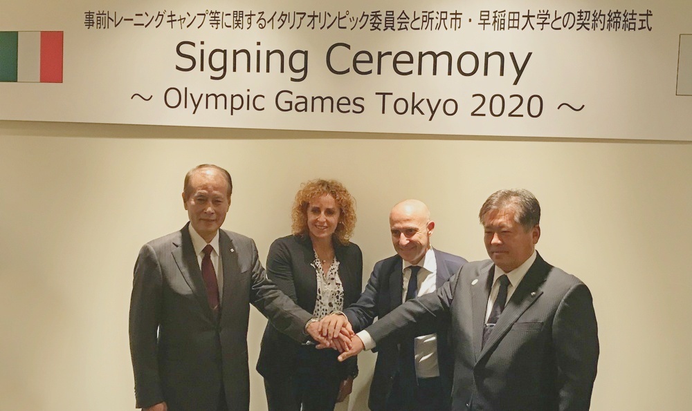 Campus preolimpico dell'Italia, firmati i contratti con l’Università di Waseda e la città di Tokorozawa