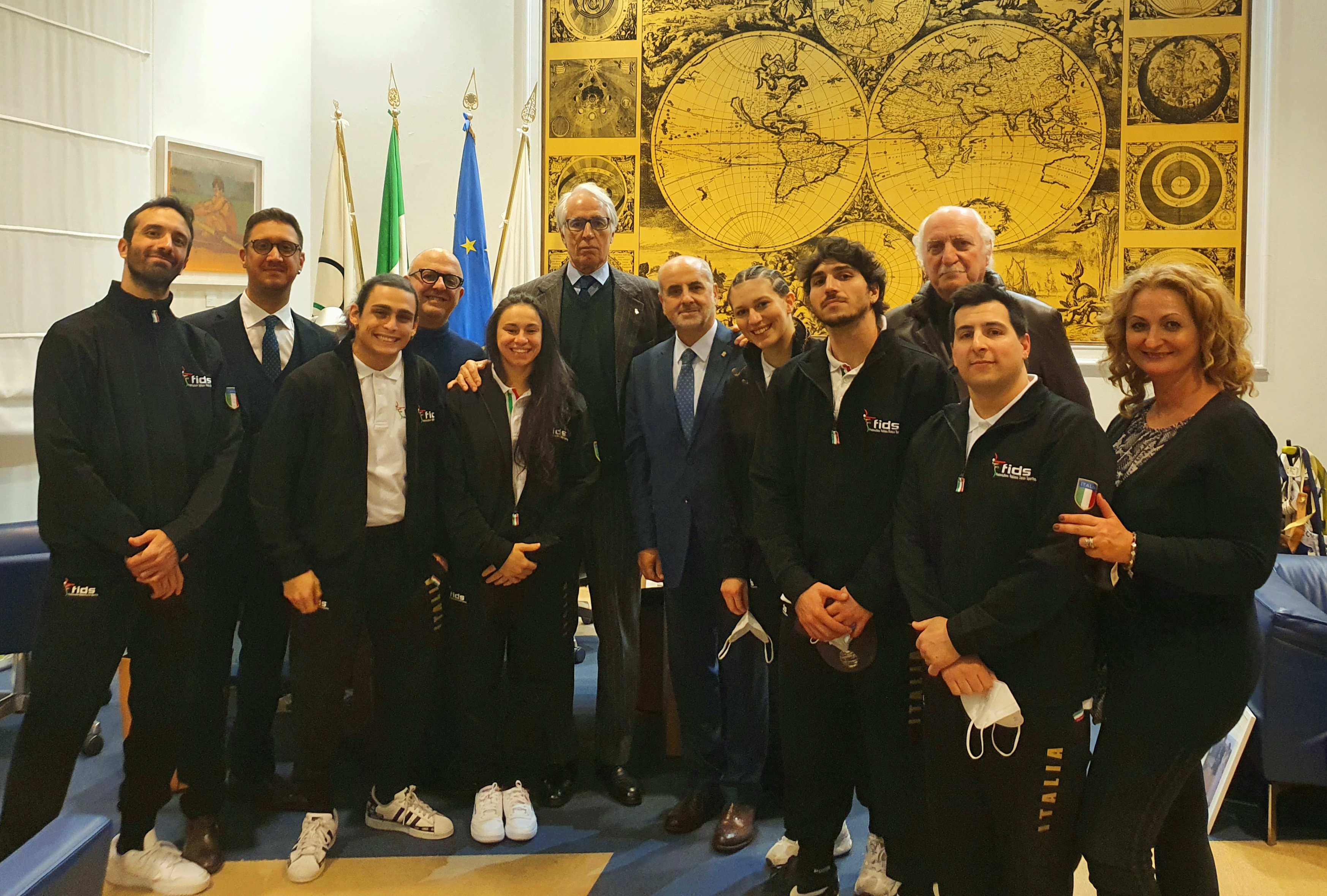 Malagò incontra il Presidente FIDS Resciniti e gli atleti di breaking in partenza per i Mondiali di Parigi