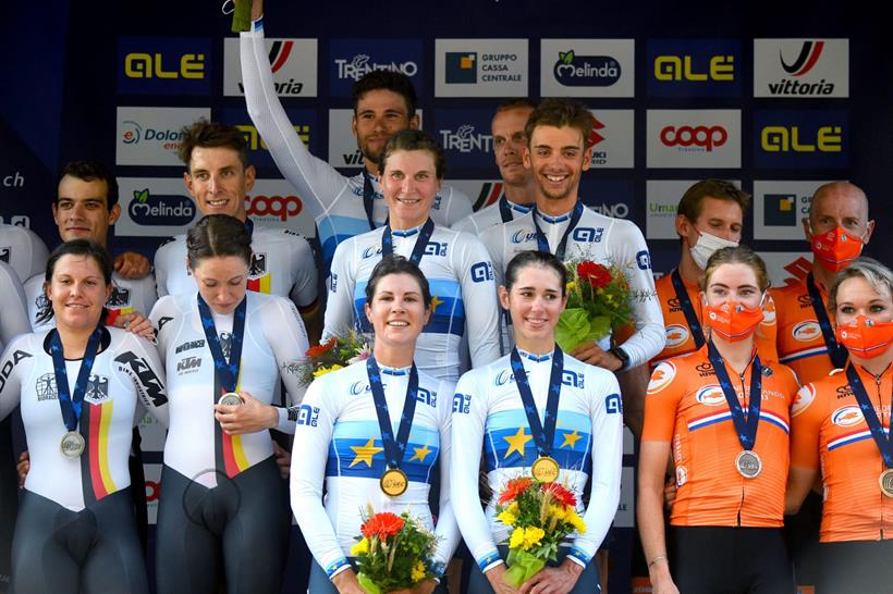 Europei di Trento, l'Italia è subito d'oro. Team Relay da sogno con Ganna e Longo Borghini