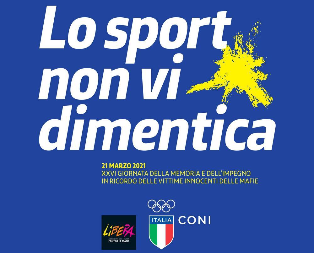 Il 21 marzo Giornata della Memoria: CONI insieme a Libera per ricordare le vittime innocenti delle mafie