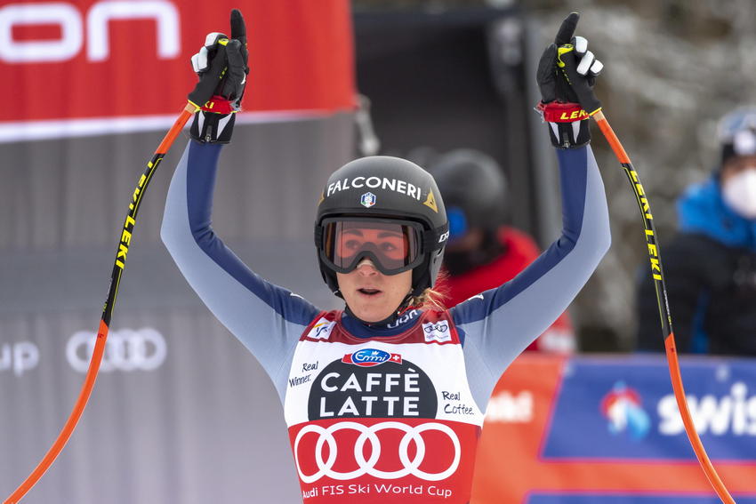 Goggia cala il poker nella 2a discesa di Crans Montana. Curtoni sul podio. Italsci donne 100a vittoria