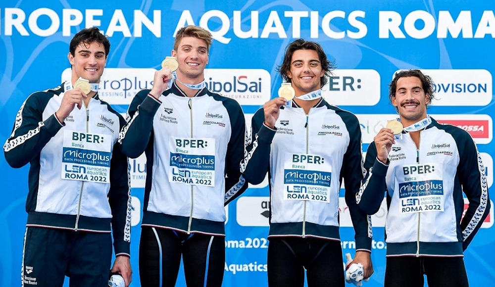 Europei Roma: azzurri della 4x100 sl d'oro, argento Scalia e bronzo Pizzini