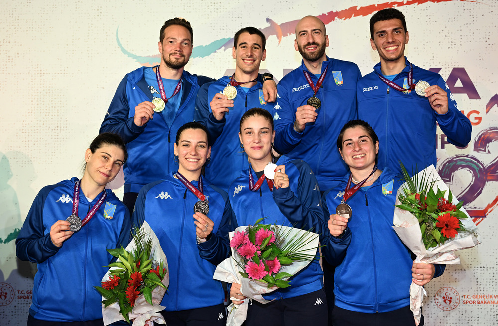 Europei: l'Italia saluta Antalya con lo storico oro della spada maschile. Argento per le sciabolatrici azzurre