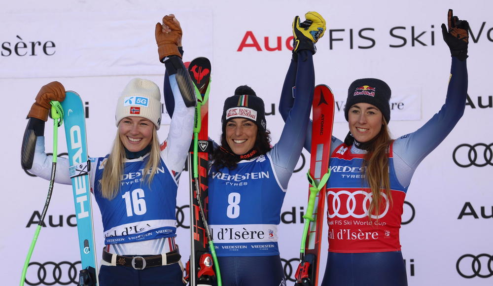 Coppa del Mondo: Federica Brignone detta legge nel super-G di Val d'Isère, terza Sofia Goggia