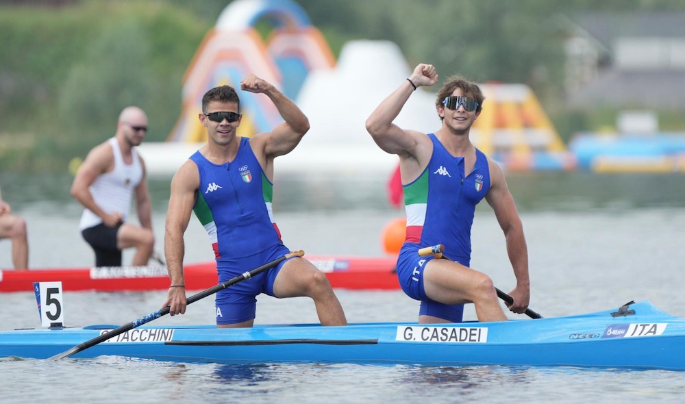 Canoa velocità, medaglia d'oro per Gabriele Casadei e Carlo Tacchini nel C2 500m