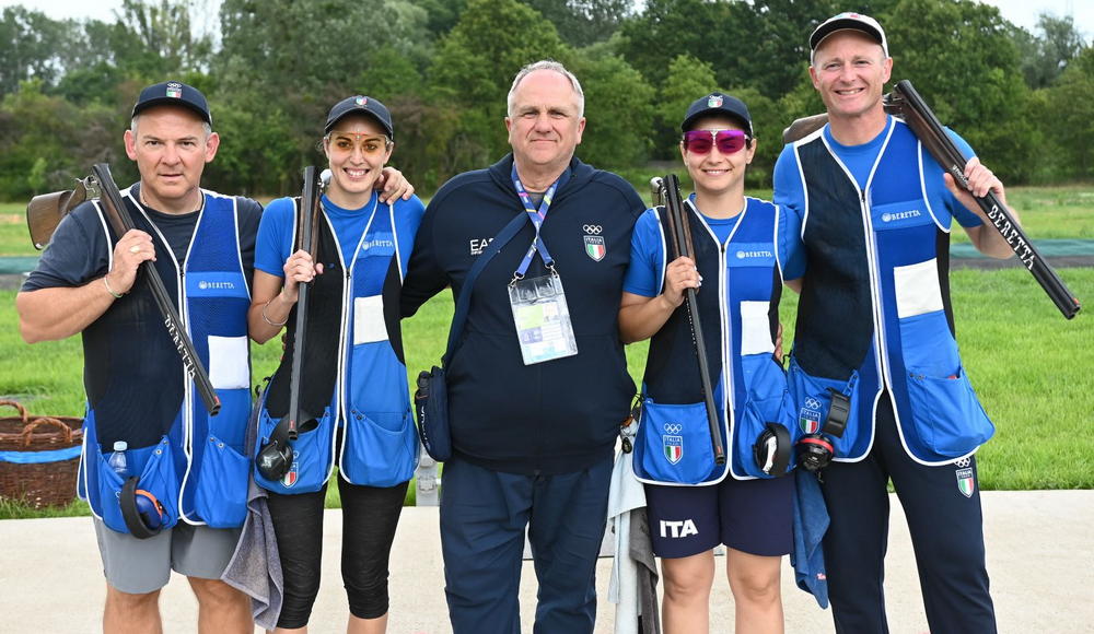 Tiro a volo: un oro e un bronzo per l'Italia nel mixed team di trap