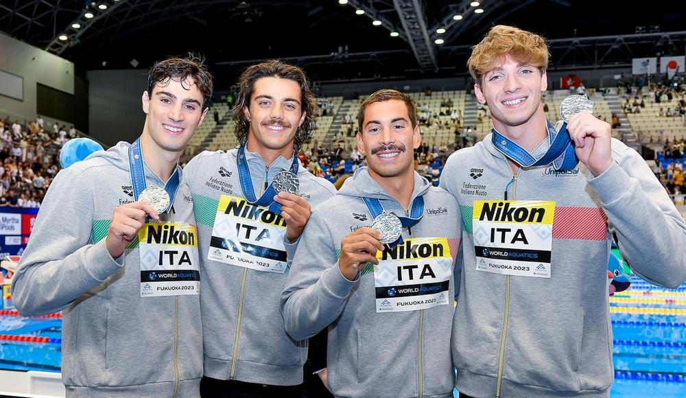 Mondiali di Fukuoka: la 4x100 stile azzurra conquista la medaglia d’argento e la carta olimpica