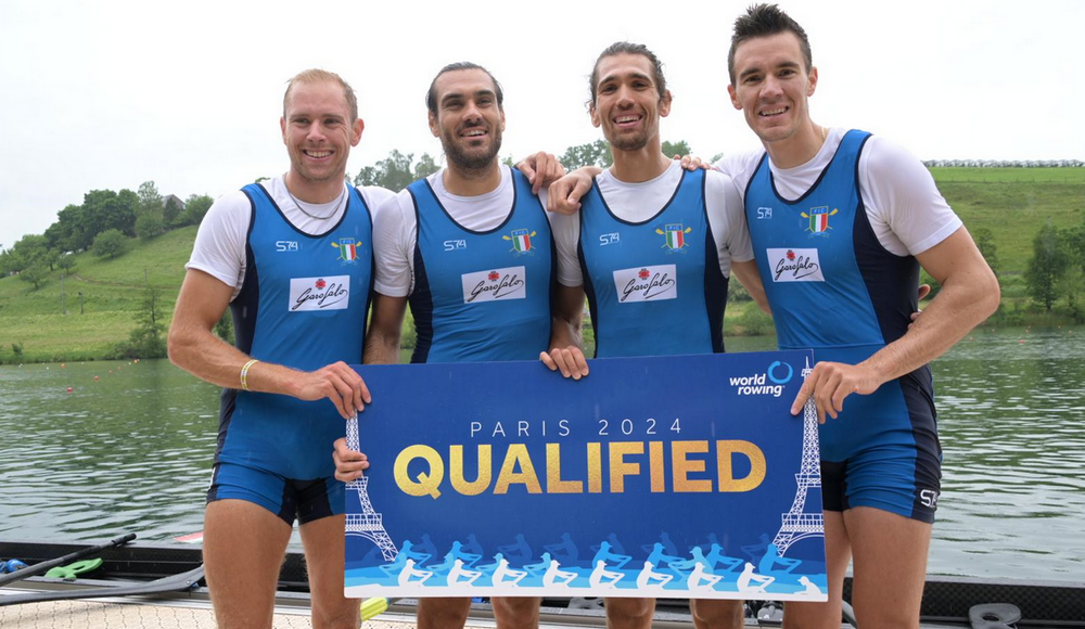 Final Olympic Qualification Regatta: il quattro senza maschile e i due otto azzurri volano a Parigi 2024