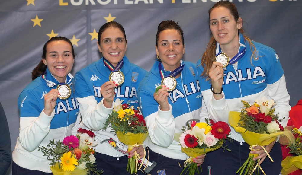 Europei di Genova: oro all'overtime per le fiorettiste nella gara a squadre, d'argento gli sciabolatori
