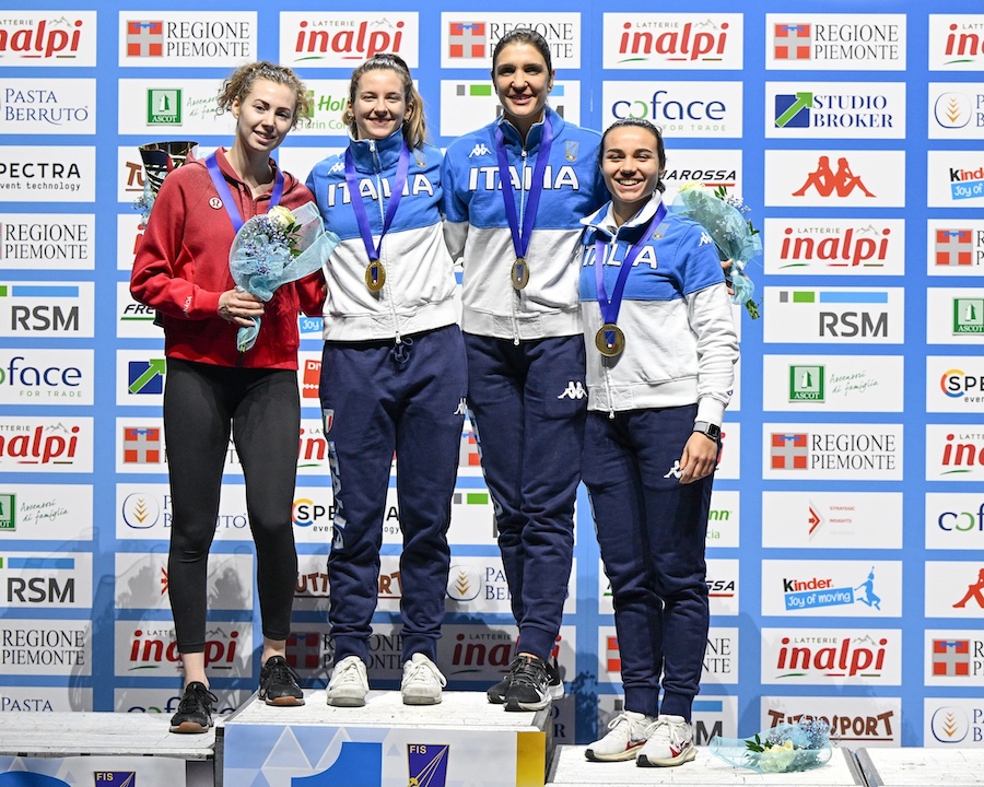 Podio femminile Grand Prix fioretto Torino