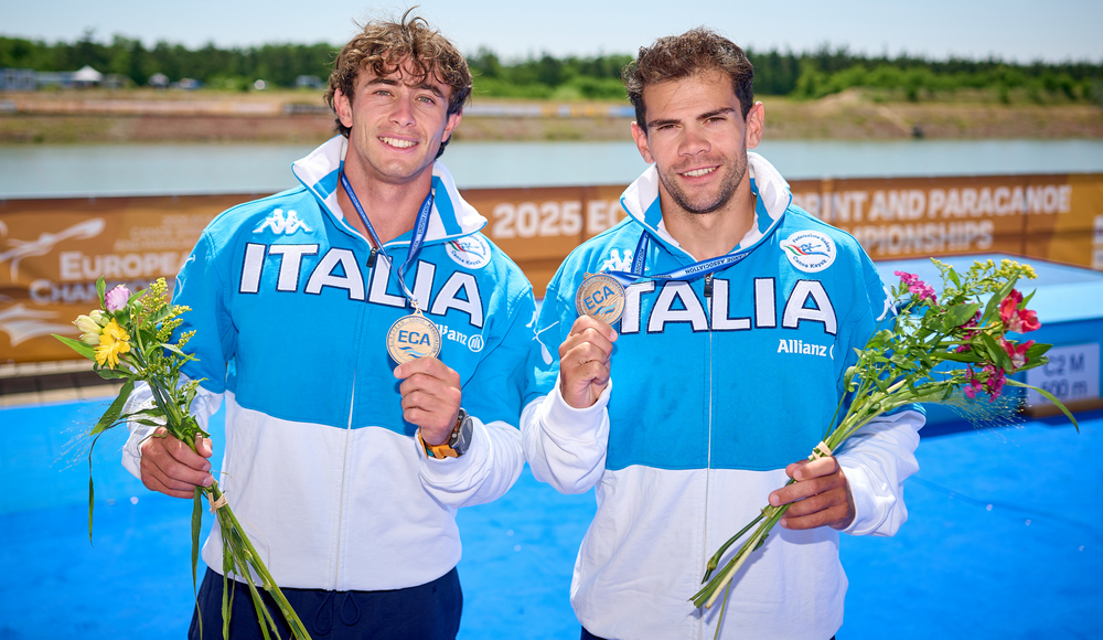 L'Italia cala il poker agli Europei di Račice: oro per Carlo Tacchini e Gabriele Casadei nel C2 500