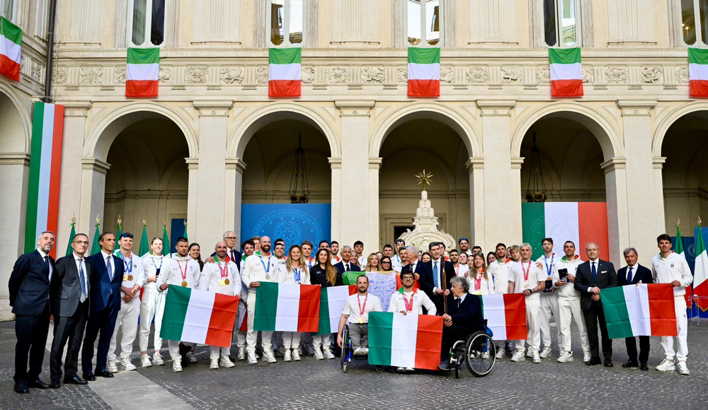Gli atleti olimpici e paralimpici protagonisti a Milano Cortina 2026 ricevuti a Palazzo Chigi dal Presidente Giorgia Meloni