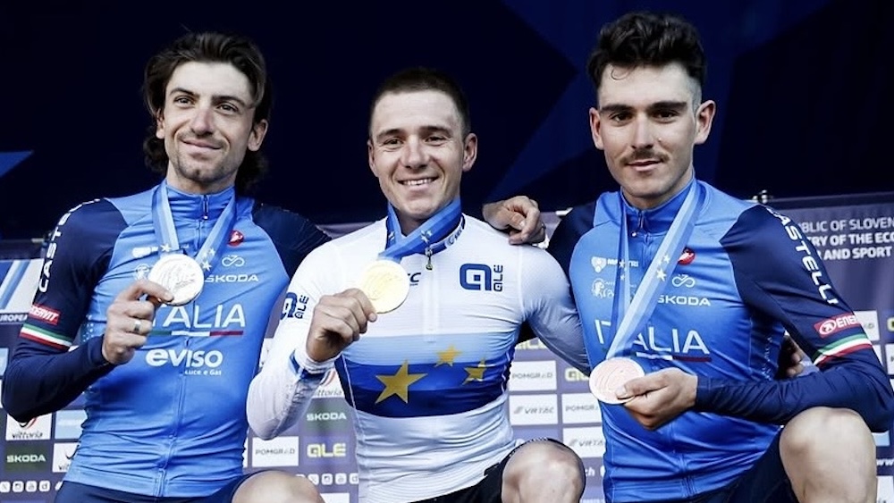 Europei di Lubiana: medaglia d’argento per Giulio Ciccone nella prova in linea, di bronzo Christian Scaroni