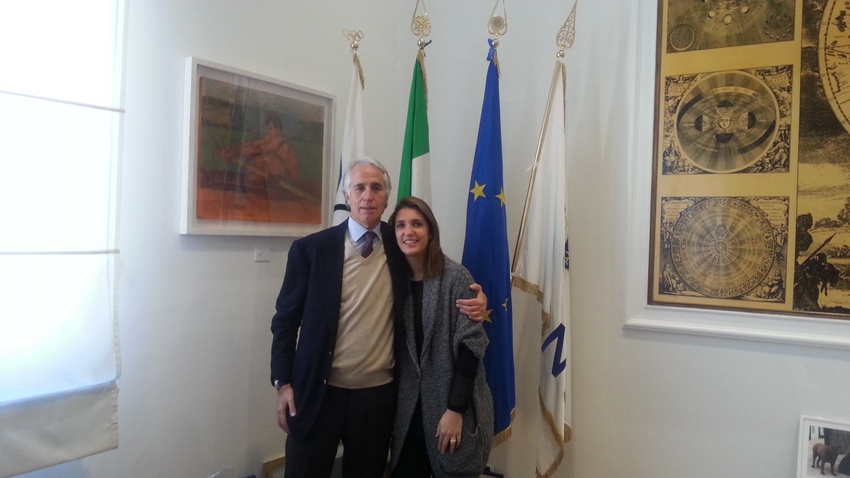 Malagò incontra l'olimpionica della scherma Arianna Errigo