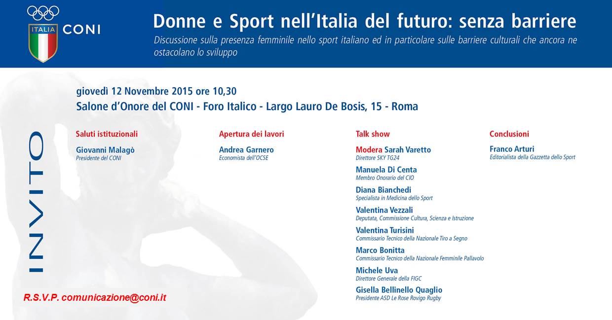 Invito Convegno Donne e Sport 12 Novembre G