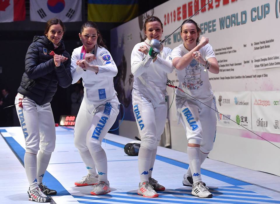 Esultanza ITALIA Spada femminile CHENGDU2019