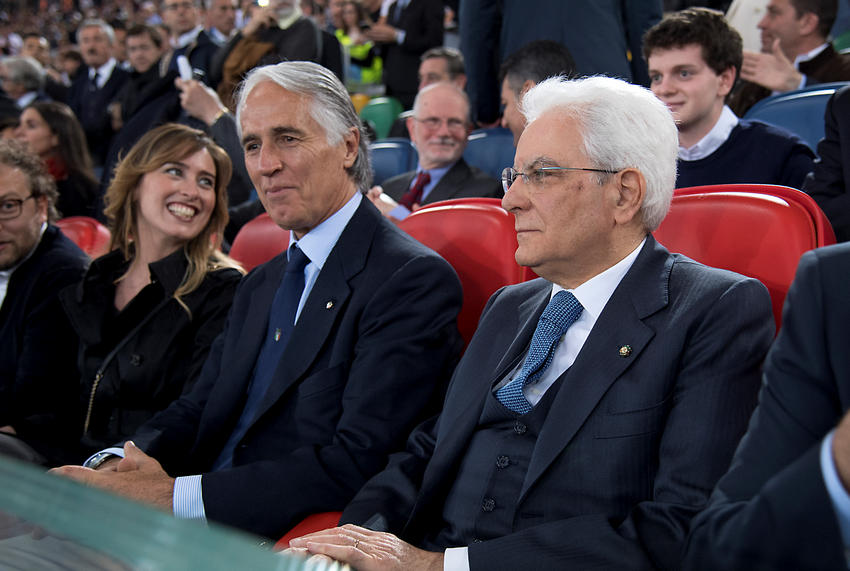 Il Presidente della Repubblica Mattarella all'Olimpico per la finale di TIM CUP