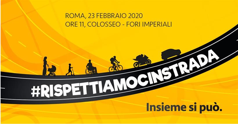 Il 23 febbraio al Colosseo la manifestazione #RISPETTIAMOCINSTRADA