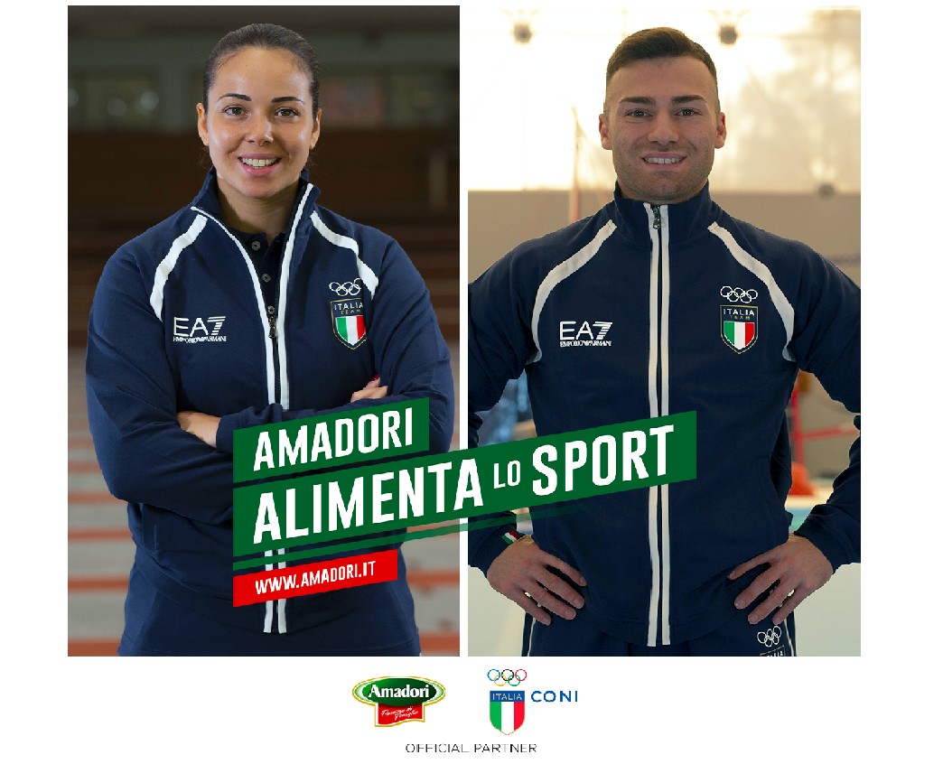 Alice Volpi e Marco Lodadio testimonial di "Amadori alimenta lo sport" 