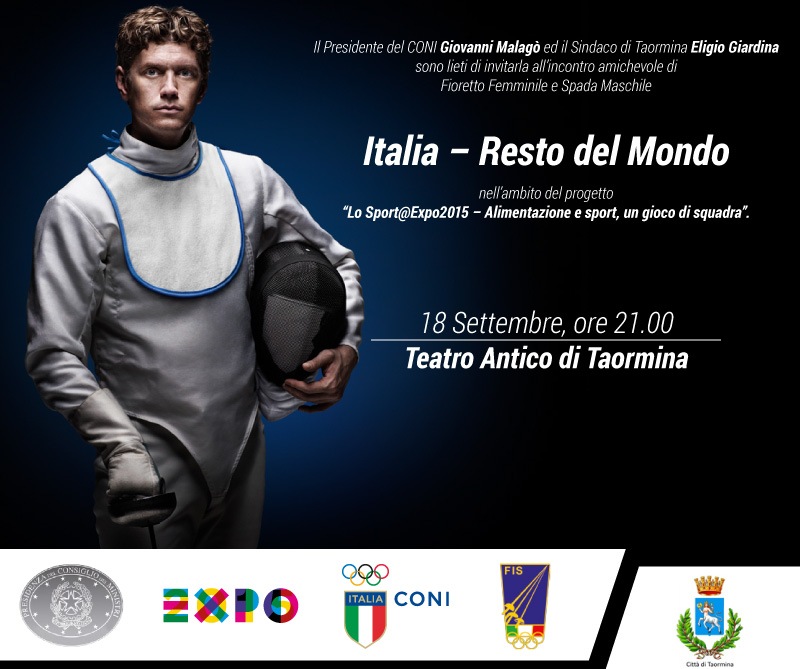 LO SPORT@EXPO: domani Italia-Resto del Mondo di scherma al Teatro Antico di Taormina