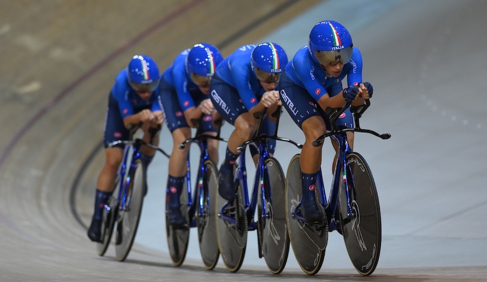 Ai Mondiali Italia d’oro nell’inseguimento a squadre femminile, ragazzi d’argento