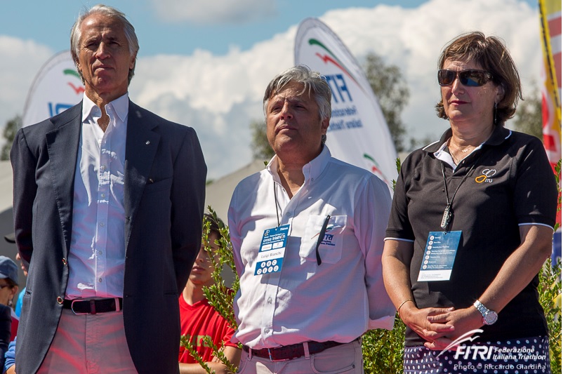 Malagò attends the Cross Triathlon World Championships, together with Bianchi and Casado, President of ITU and member of CIO