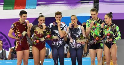 Baku 2015 - Ginnastica Aerobica: Castoldi e Donati argento nella coppia mista