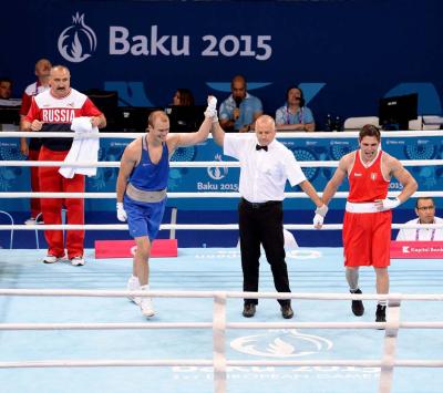 Baku 2015 - Salvatore Cavallaro sconfitto dal russo Maxim Koptyakov ai quarti di finale della categoria 75 kg.