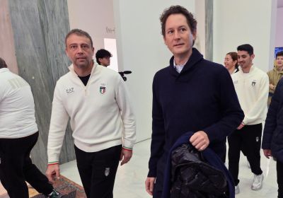John Elkann visits Casa Italia in Milan