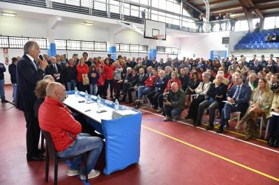 Amatrice riparte con lo sport. Malagò, Lotti, Pirozzi e Carraro inaugurano il 'nuovo' Palazzetto