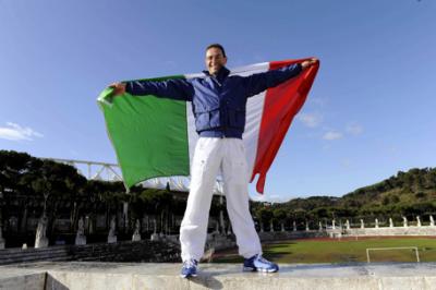 Giorgio Di Centa portabandiera della squadra italiana a Vancouver 2010