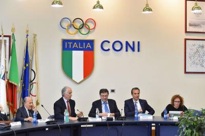 Giunta Nazionale CONI con il Sottosegretario Giorgetti