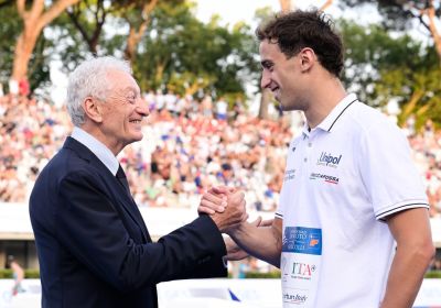 Il nuovo Presidente del CONI Luciano Buonfiglio al Trofeo Settecolli