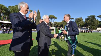 Il Presidente della Repubblica Mattarella a Piazza di Siena per la Coppa delle Nazioni