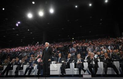 Il Presidente Mattarella alla cerimonia di apertura dei Mondiali di Scherma