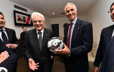 Presidente Mattarella allo Stadio Olimpico per la finale Tim Cup