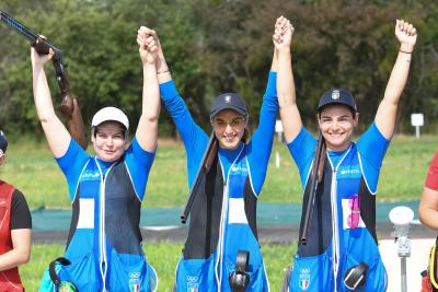 L'oro di squadra del Trap femminile 