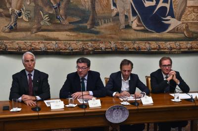 Malagò e Giorgetti alla presentazione della 50a Barcolana 