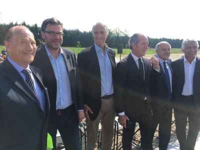 Malagò, Giorgetti, Zaia e Di Rocco inaugurano lavori del velodromo di Spresiano