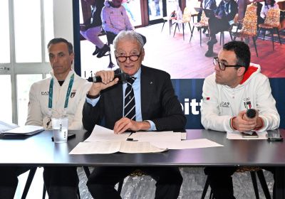 Milan: closing press conference by President Buonfiglio at Casa Italia