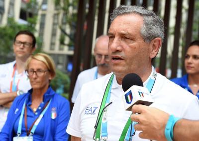 Nanjing 2014 - Il Vice Presidente Scarso incontra l'Italia Team al Villaggio Olimpico