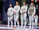 scherma fioretto femminile a squadre ph augusto bizzi  scherma fioretto femminile a squadre ph augusto bizzi