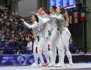 scherma fioretto femminile a squadre ph augusto bizzi agu scherma fioretto femminile a squadre ph augusto bizzi agu