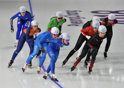 Speed skating mass start: Lollobrigida, Bettrone and Giovannini