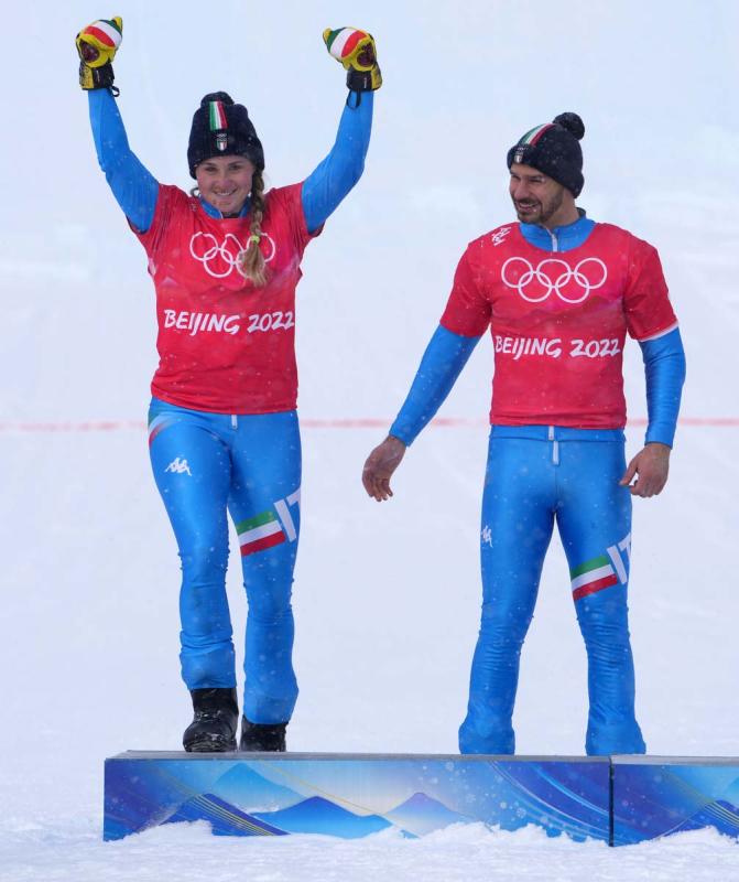 220212 Visintin Moioli ITA Snowboard Cross Mixed Team ARGENTO Ph Luca Pagliaricci LUC02715 copia 220212 Visintin Moioli ITA Snowboard Cross Mixed Team ARGENTO Ph Luca Pagliaricci LUC02715 copia