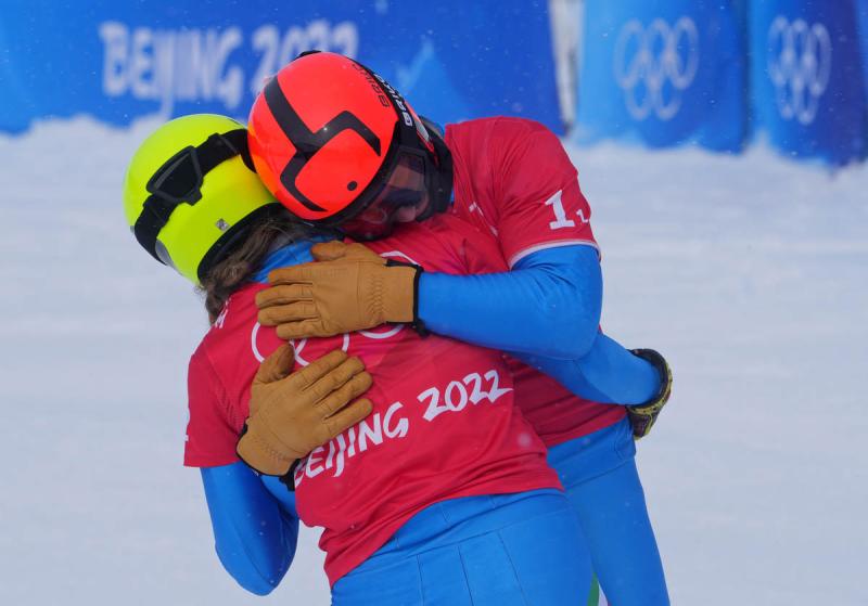 220212 Visintin Moioli ITA Snowboard Cross Mixed Team ARGENTO Ph Luca Pagliaricci LUC02669 copia 220212 Visintin Moioli ITA Snowboard Cross Mixed Team ARGENTO Ph Luca Pagliaricci LUC02669 copia